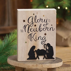 Glory to the Newborn King Box Sign