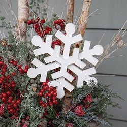 Glittered Layered Wooden Snowflake Planter Stake 11"