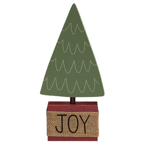 Joy Wooden Christmas Tree Sitter