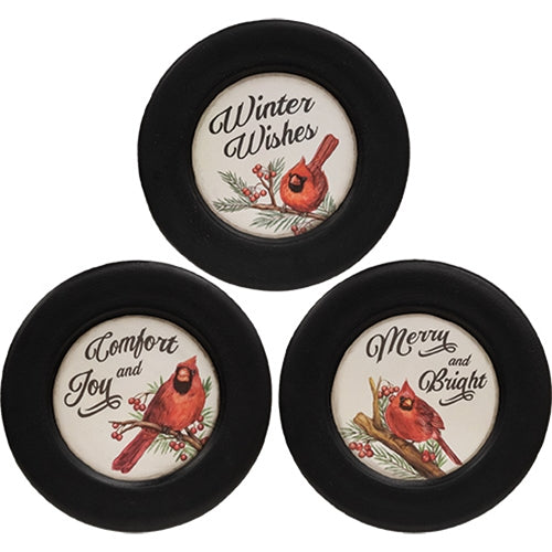 Winter Wishes Cardinal Plate 3 Asstd.