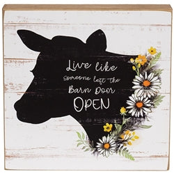 Someone Left the Barn Door Open Farm Animal Silhouette Box Sign - 3 Asstd.