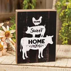 Home Sweet Home Farm Animal Stack Box Sign