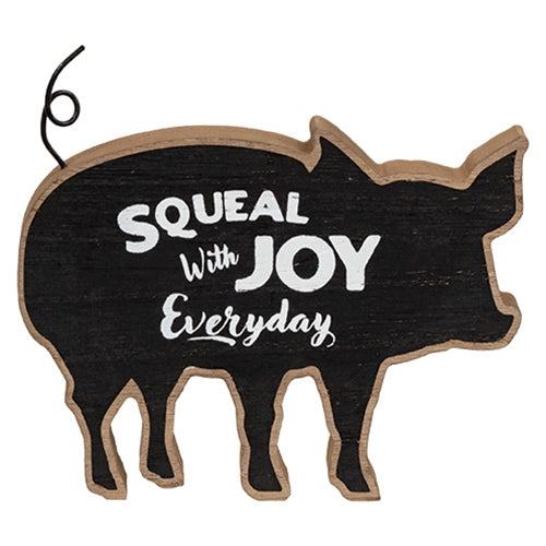 Squeal with Joy Wooden Piggy Sitter