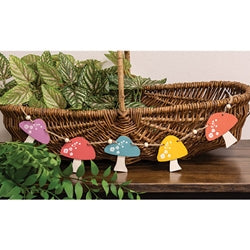 Spring Floral Wooden Mushroom Garland