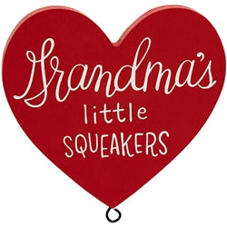 7/Set - Grandma's Little Squeakers Heart w/Mouse Name Hangers