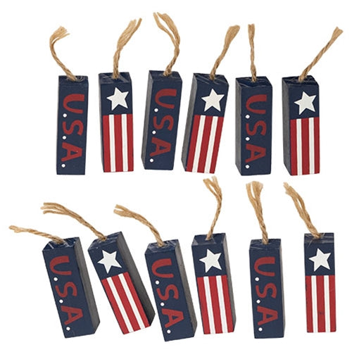 12/Set - Wooden USA Firecracker Bowl Fillers