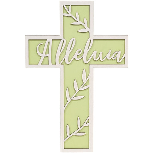 Vined Alleluia Cross Sign