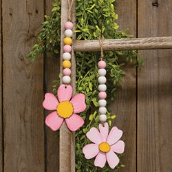 Beaded Pink Flower Ornament - 2 Asstd.