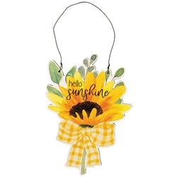 Hello Sunshine Sunflower Ornament - 3 Asstd.