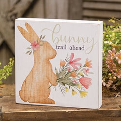 Bunny Trail Ahead Square Box Sign