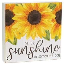 Be the Sunshine Sunflower Square Box Sign - 2 Asstd.