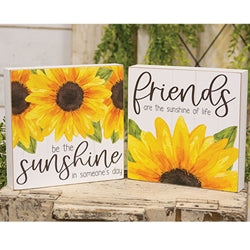 Be the Sunshine Sunflower Square Box Sign - 2 Asstd.