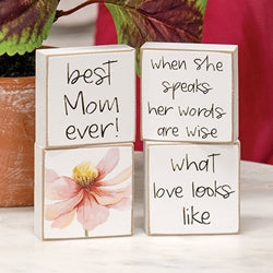 4/Set - What Love Looks Like Mini Square Blocks