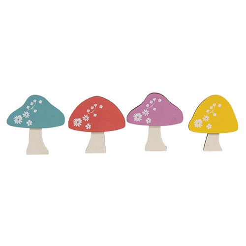 4/Set - Floral Mushroom Magnets