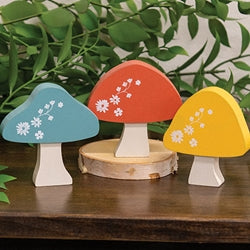 3/Set - Mini Chunky Floral Mushroom Sitters