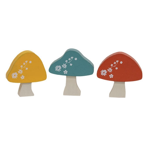 3/Set - Mini Chunky Floral Mushroom Sitters