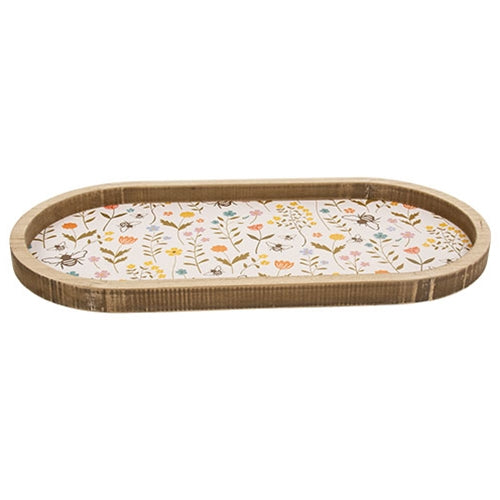 Bee Flower Oval Tray