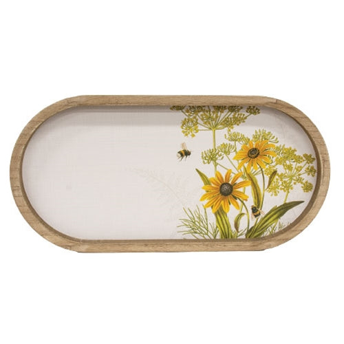 Bumble Bee & Flower Oval Tray