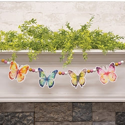 Beaded Pastel Watercolor Butterfly Garland