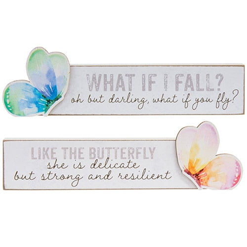 What If You Fly Pastel Watercolor Butterfly Block - 2 Asstd.