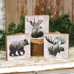 Woodland Forest Animal 4" Square Block - 3 Asstd.