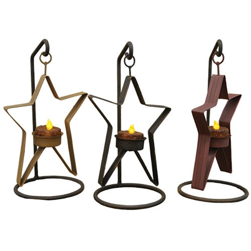 Whimsical Tealight Star - Stand 3 Asst