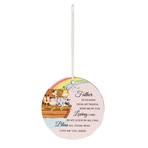 Loving Care Noah's Ark Round Pink Ornament