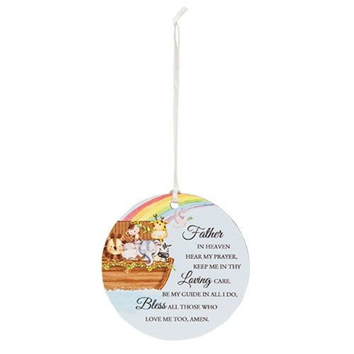 Loving Care Noah's Ark Round Blue Ornament