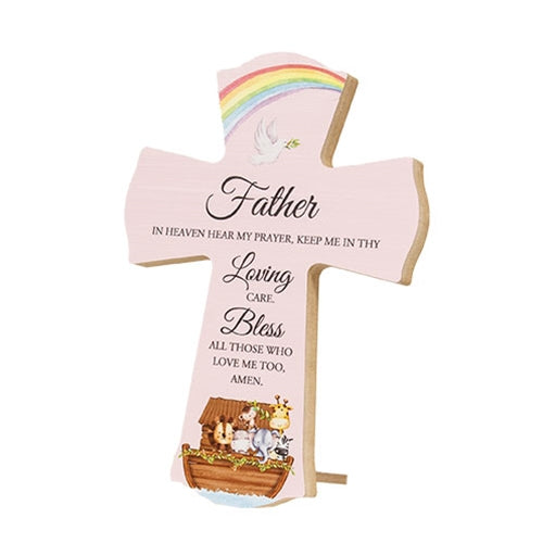 Loving Care Noah's Ark Pink Cross Shelf Sitter