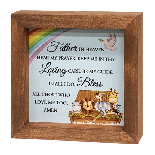 Noah's Ark Blue Background Shadowbox Frame