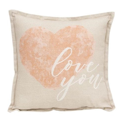 Love You on Heart Pillow