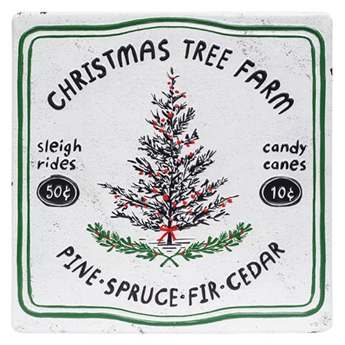 Christmas Tree Farm Distressed Metal Sign