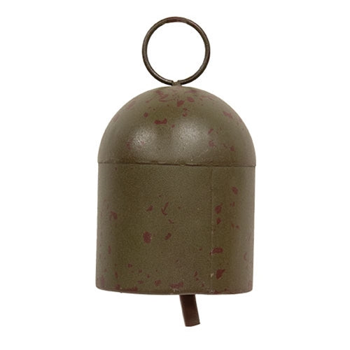 Distressed Green Metal Dome Sleigh Bell Ornament