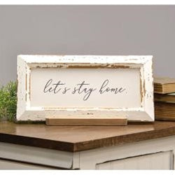 Let's Stay Home Distressed Frame w/Holder