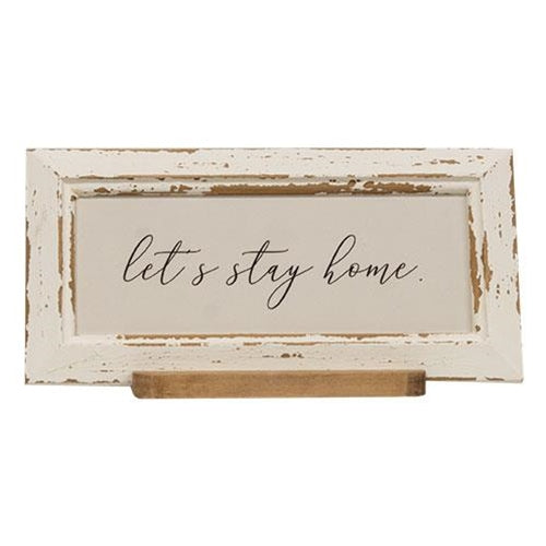 Let's Stay Home Distressed Frame w/Holder