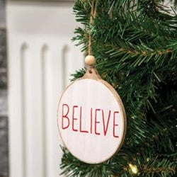 Believe Wooden Ornament