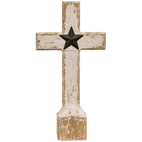 Wooden Cross with Barn Star