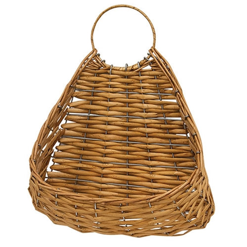 Tan Wicker Hanging Wall Planter