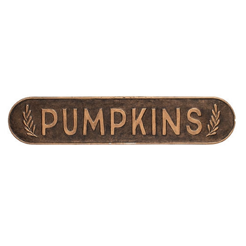 Pumpkins Rustic Brown Metal Sign