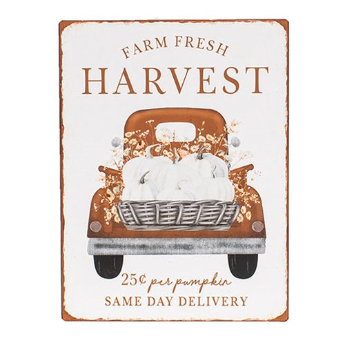 Farm Fresh Harvest Truck Metal Sign