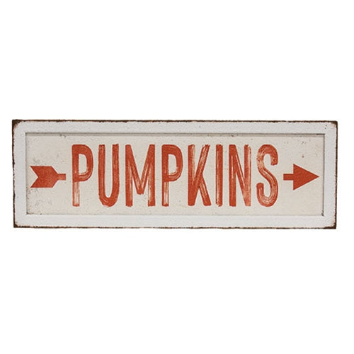 Pumpkins Arrow Rustic Metal Sign