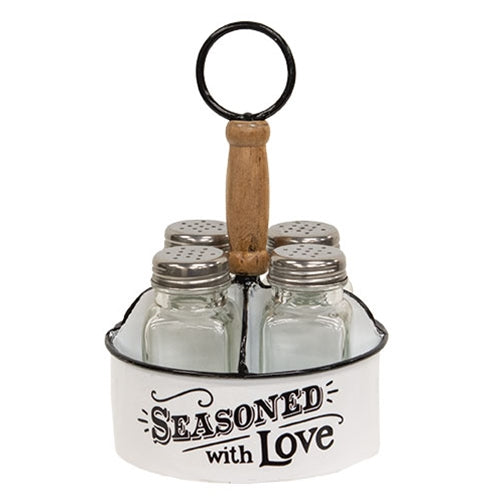 Seasoned With Love Caddy w/4 Salt & Pepper Shakers