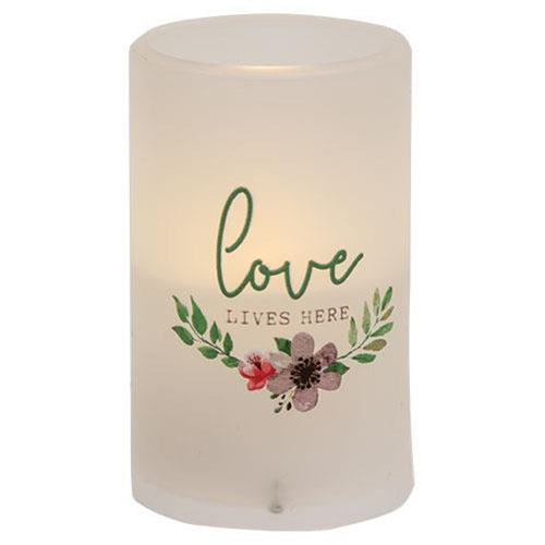 Love Lives Here Timer Pillar 3" x 5"