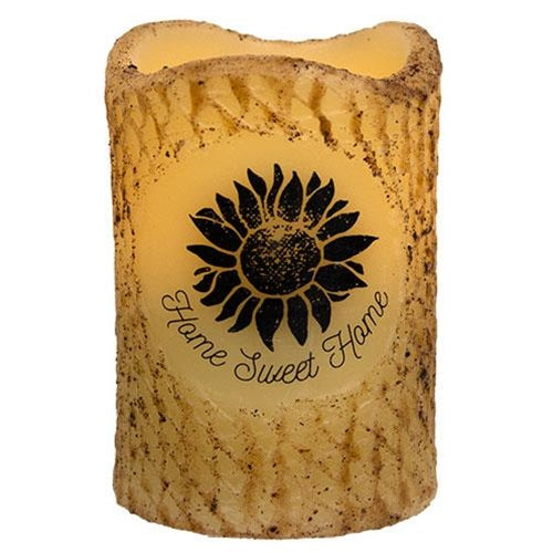 Home Sweet Home Sunflower Timer Pillar 3" x 4.5"