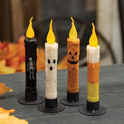 4/Set Flicker Halloween Timer Tapers