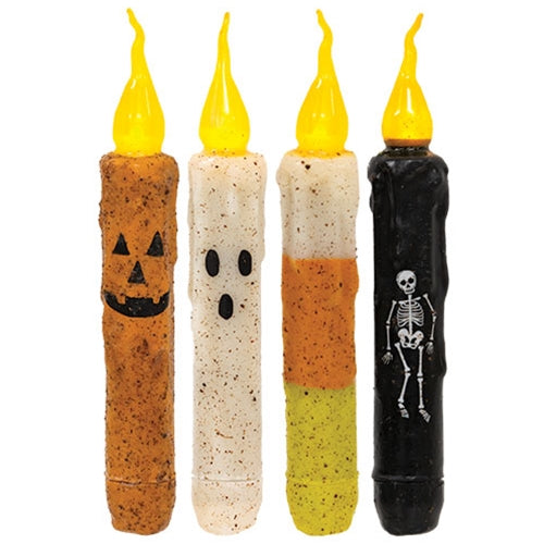 4/Set Flicker Halloween Timer Tapers