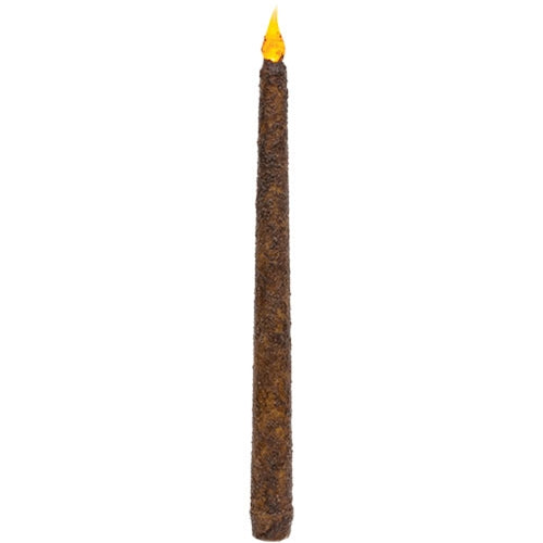 Burnt Mustard Tall Dipped Timer Taper - 10.75"