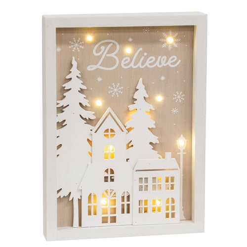 Believe LED Winter Village Frame