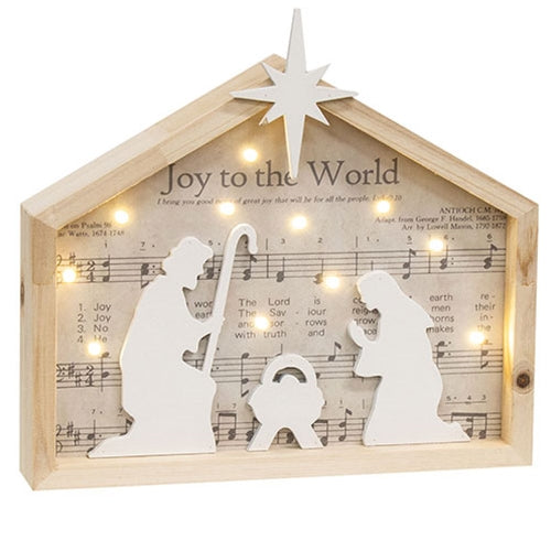 Joy to the World LED Nativity Frame