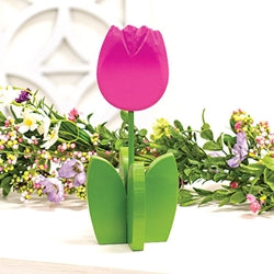 Pink Wooden Dimensional Tulip Sitter